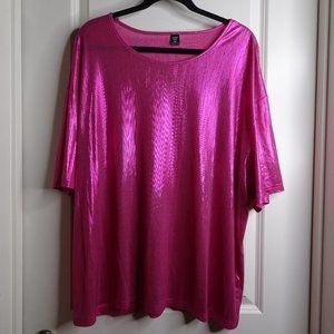 Shein Curve Metallic Pink Shirt